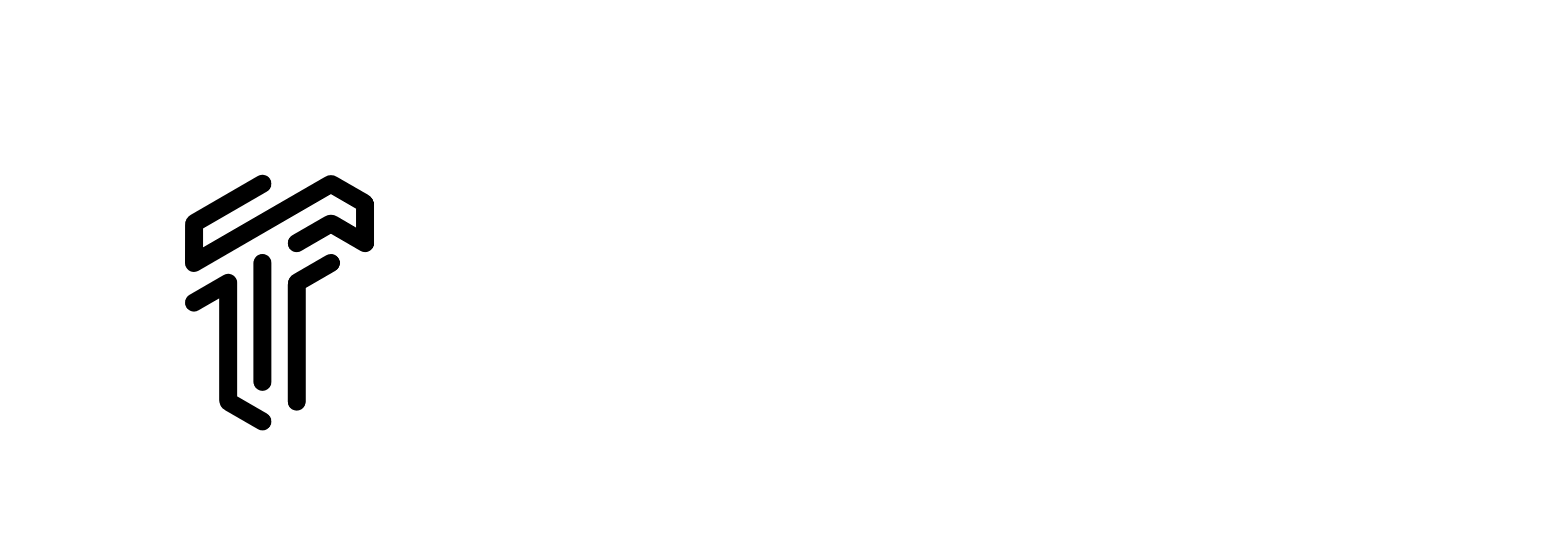 Teacher Branding Academy logo with a black 3D "T" inside a white hexagon, white text, and a transparent background.  